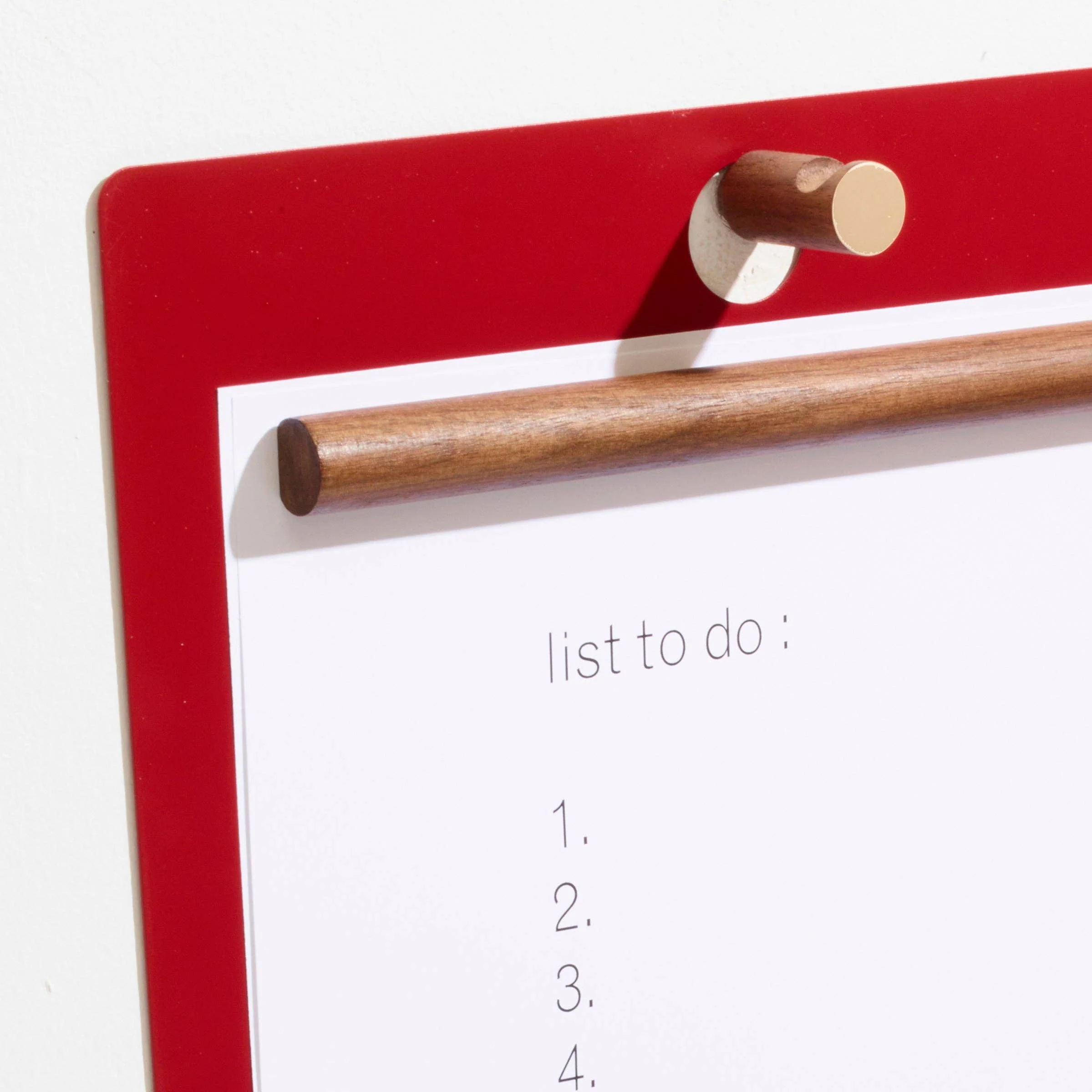 Magnetic Wall/Desk Clipboard: Red - Image 3