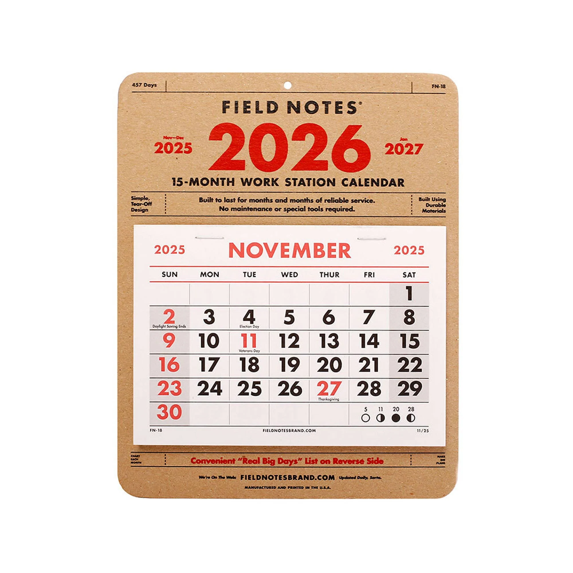 15-Month Field Notes 2026 Calendar