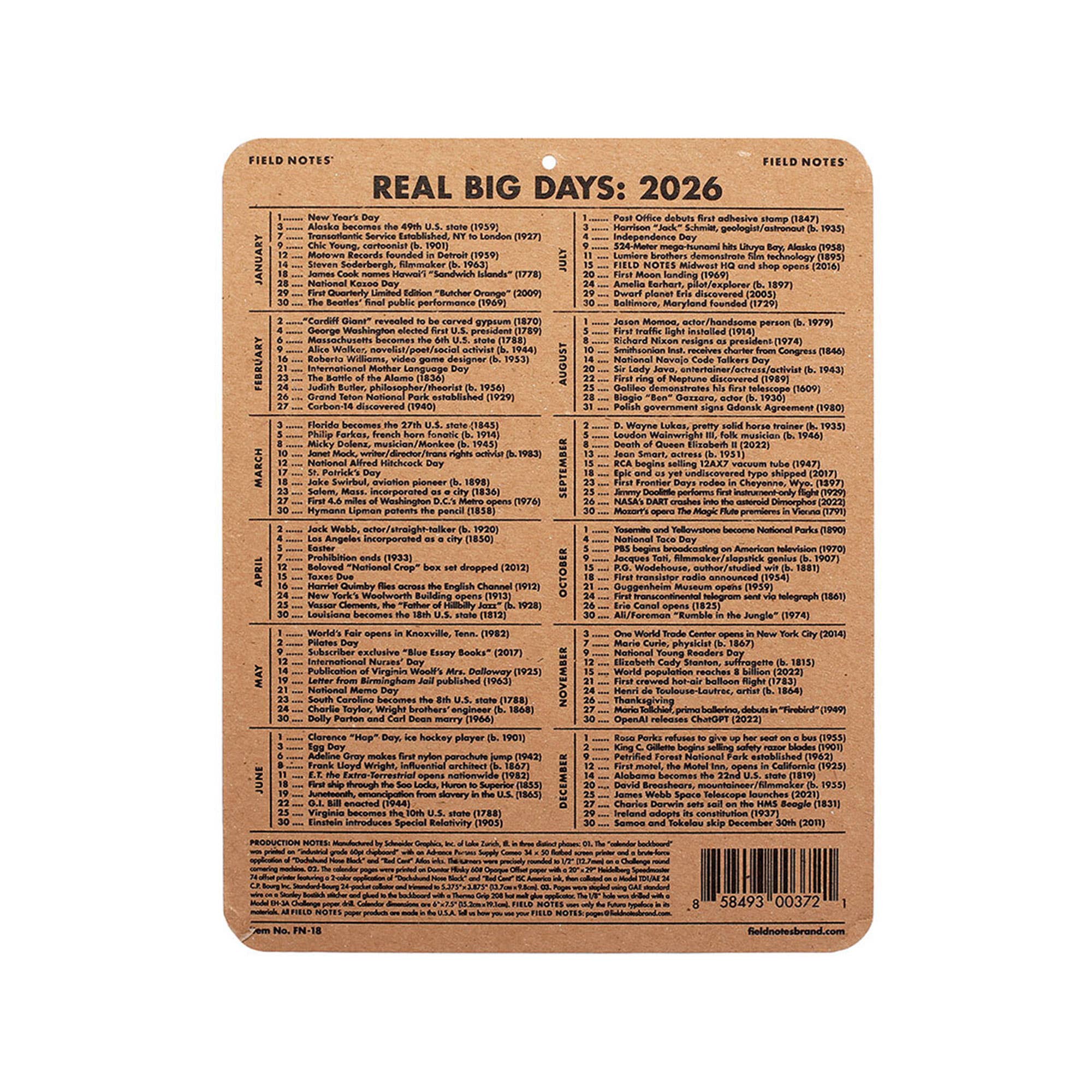 15-Month Field Notes 2026 Calendar - Image 2
