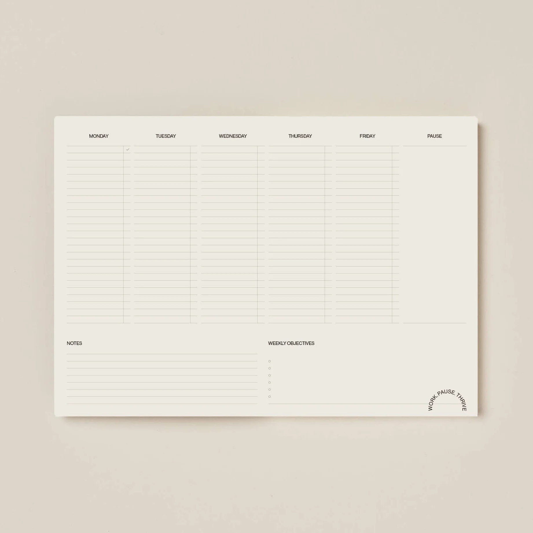 ExtraLarge Weekly Planner Pad: Work Pause Thrive - Image 3