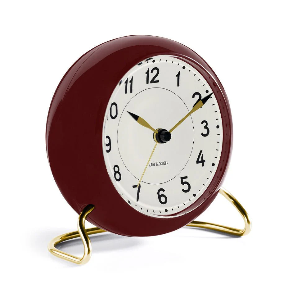 Arne Jacobsen Station Clock: Burgundy - Image 3