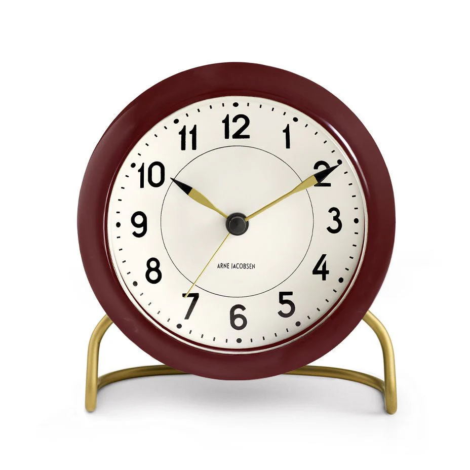Arne Jacobsen Station Clock: Burgundy - Image 4