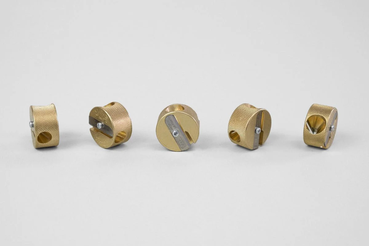 Möbius Brass Double-Hole Pencil Sharpener - Image 4