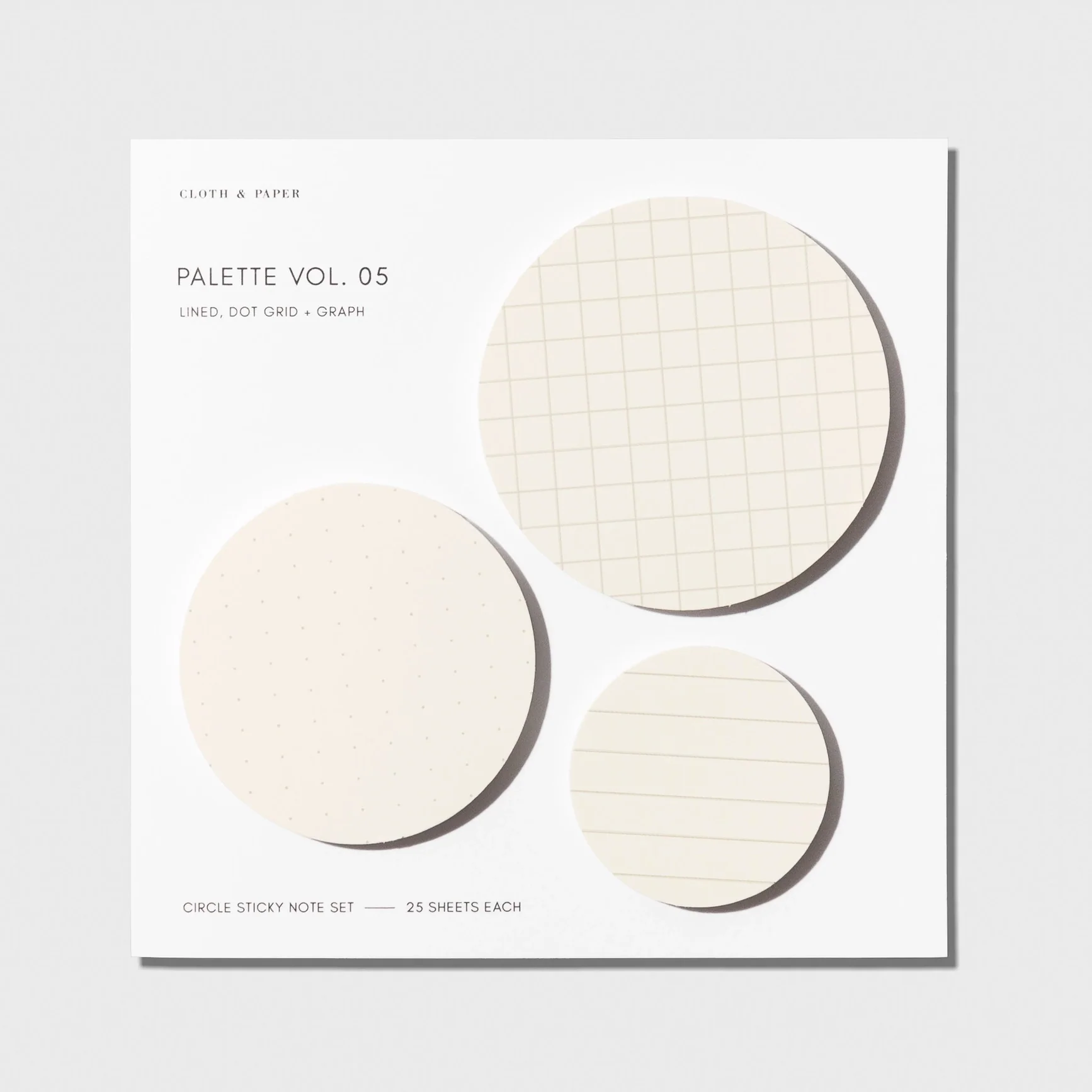 Circle Sticky Note Set: Angora Grid