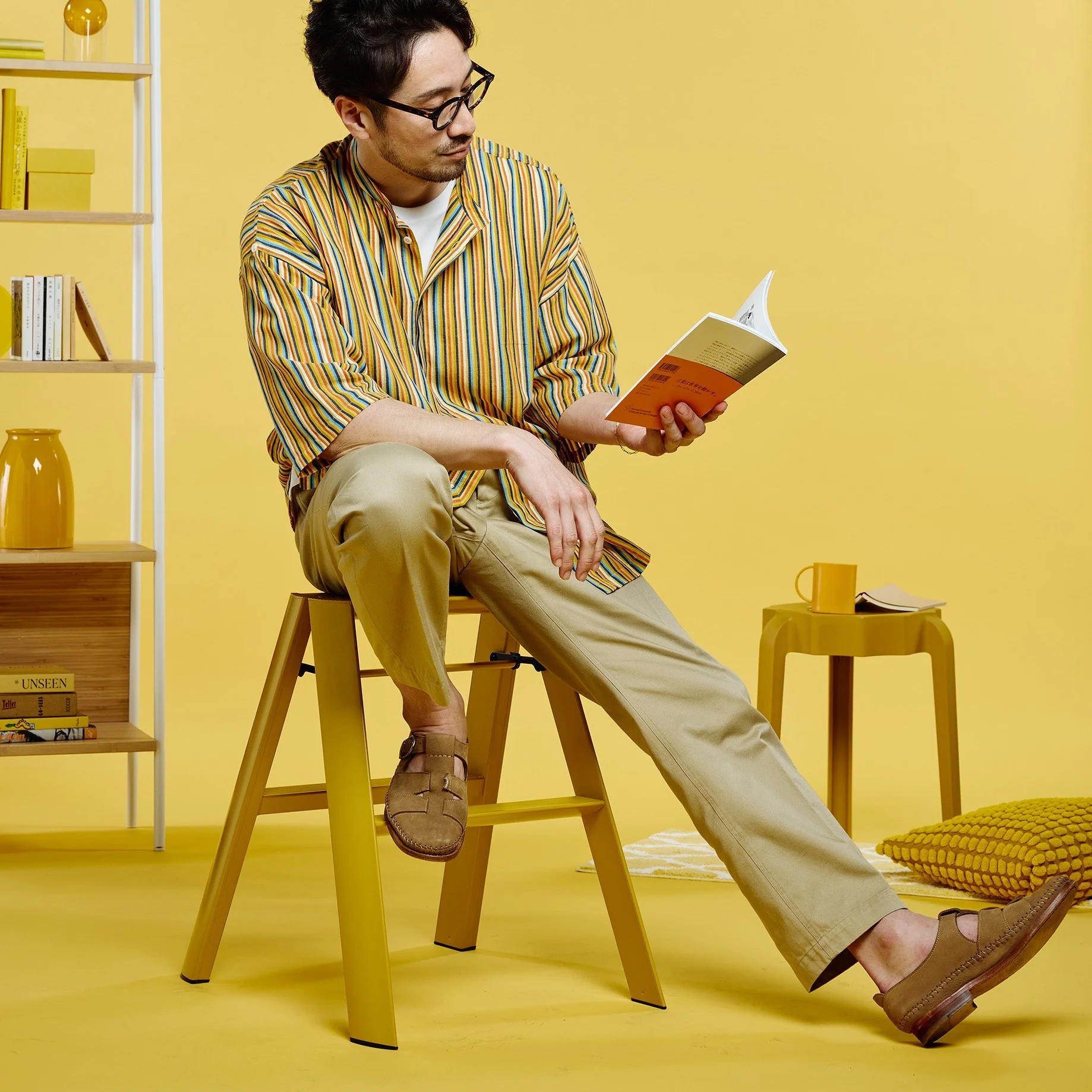 Hasegawa Lucano Step Ladder: 2-step, Mustard Yellow - Image 4