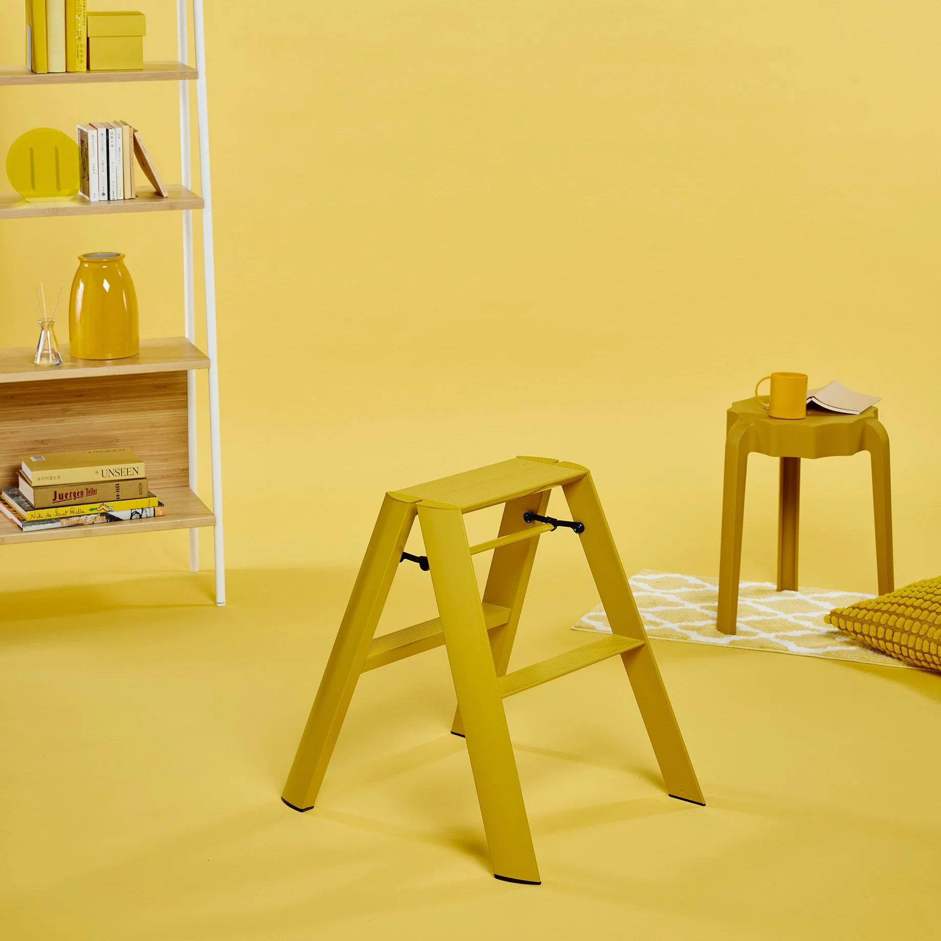 Hasegawa Lucano Step Ladder: 2-step, Mustard Yellow - Image 5