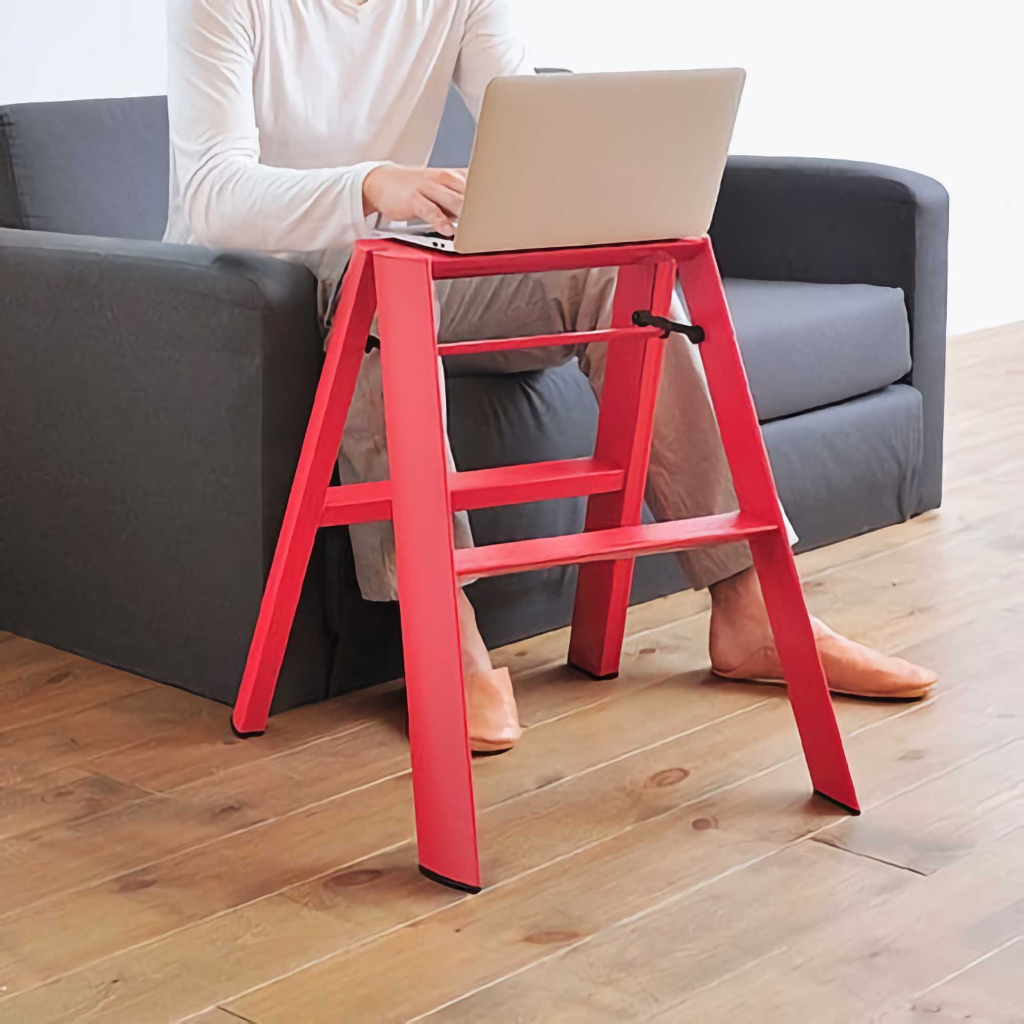 Hasegawa Lucano Step Ladder: 2-step, Red - Image 3