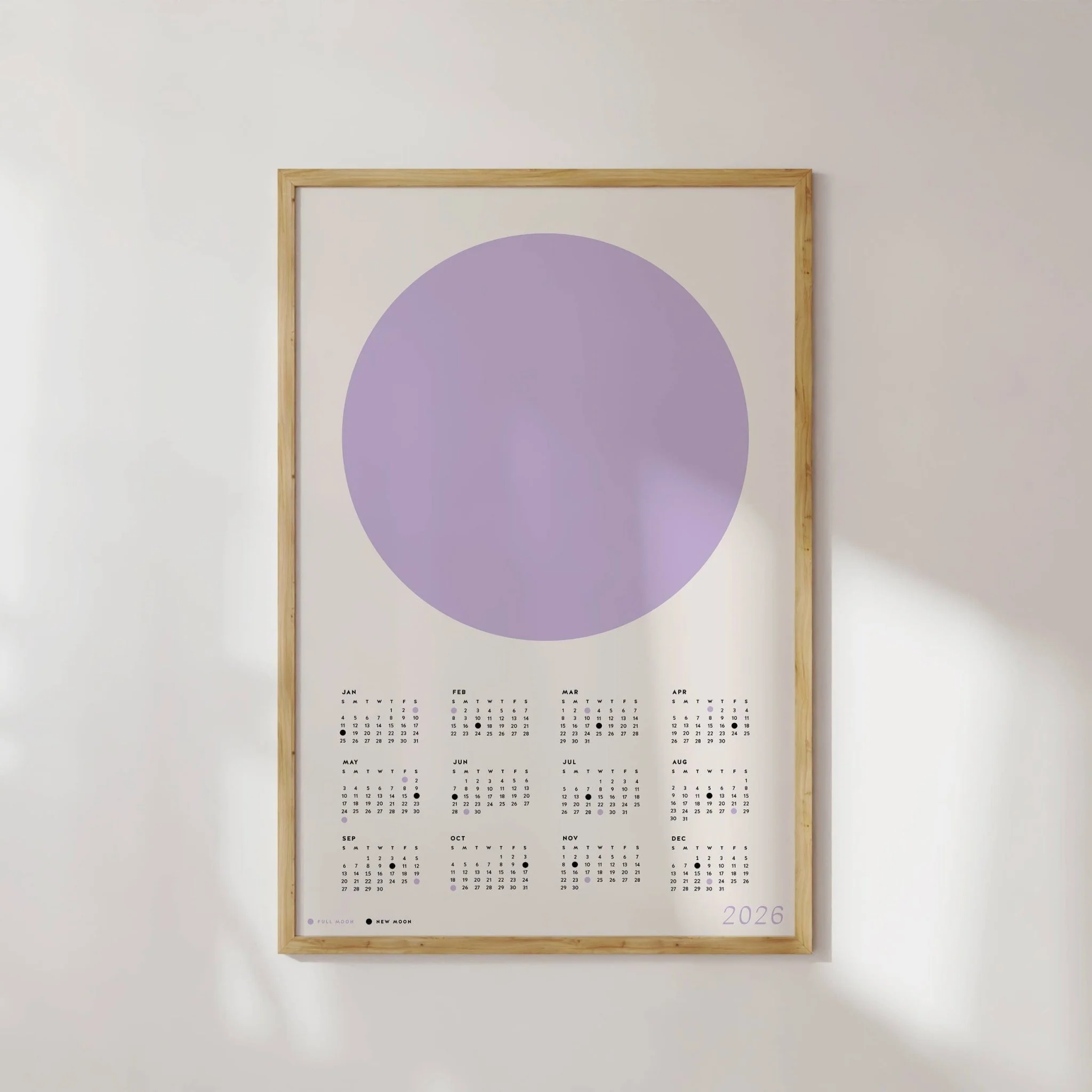 Minimalist Moon Calendar 2026 - Color - Image 3