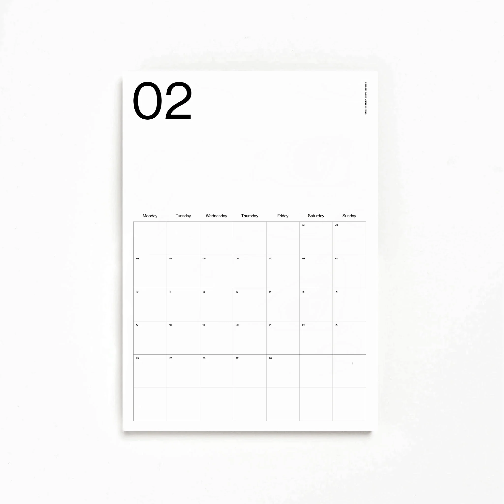 Monthly Minimalist Wall Planner 2026 - Image 2