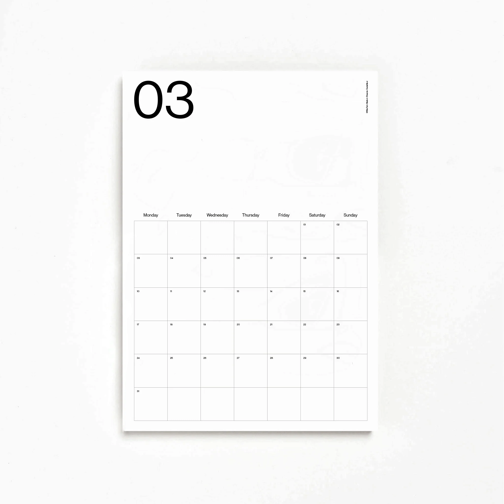 Monthly Minimalist Wall Planner 2026 - Image 4