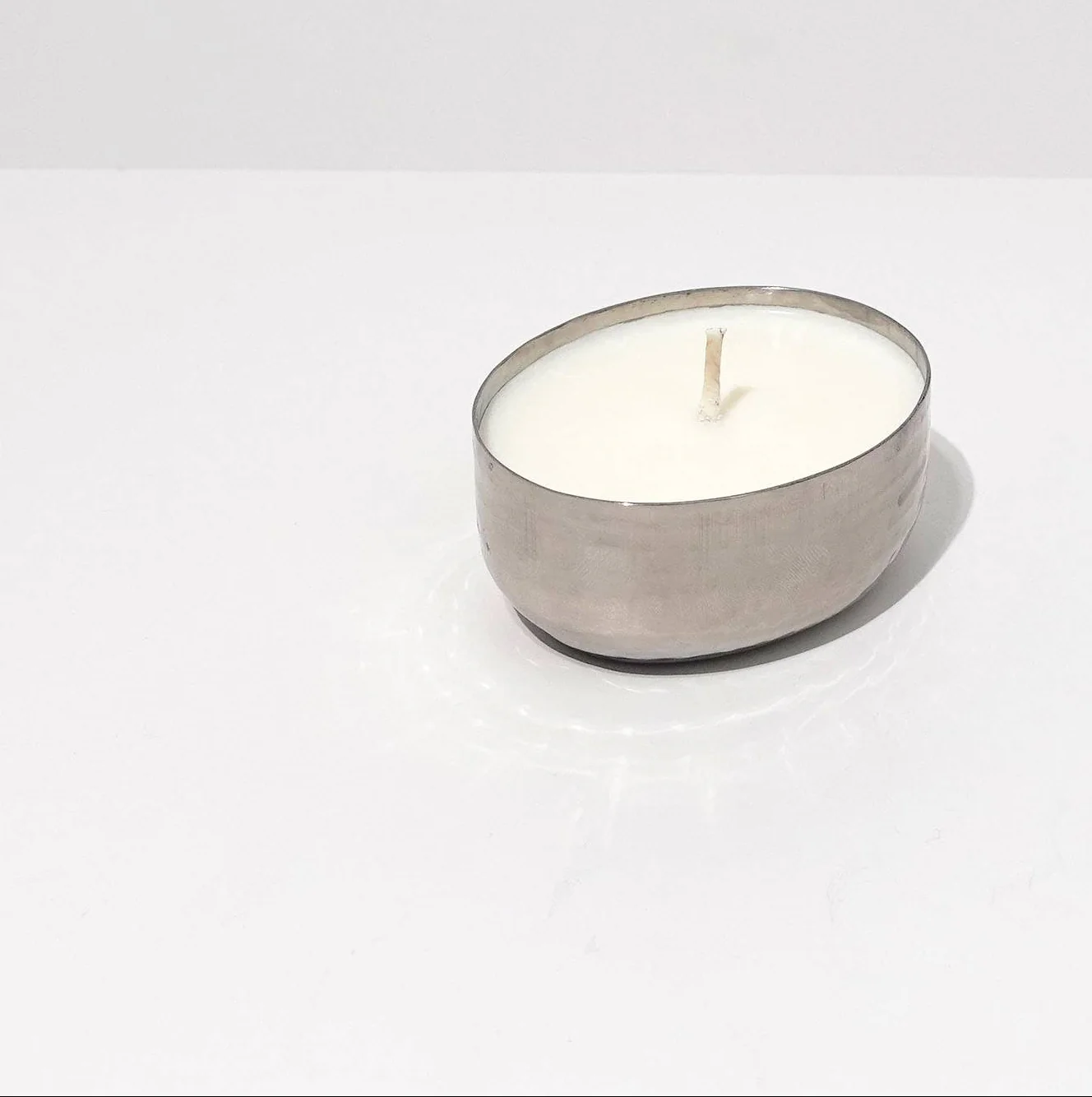 Soy Candle in Hammered Steel Votive - Image 3