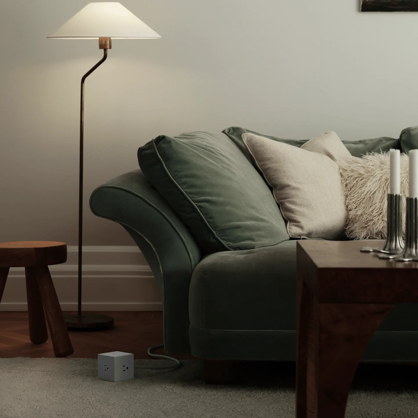 Stockholm Square 1 Power Strip: Opal White - Image 5