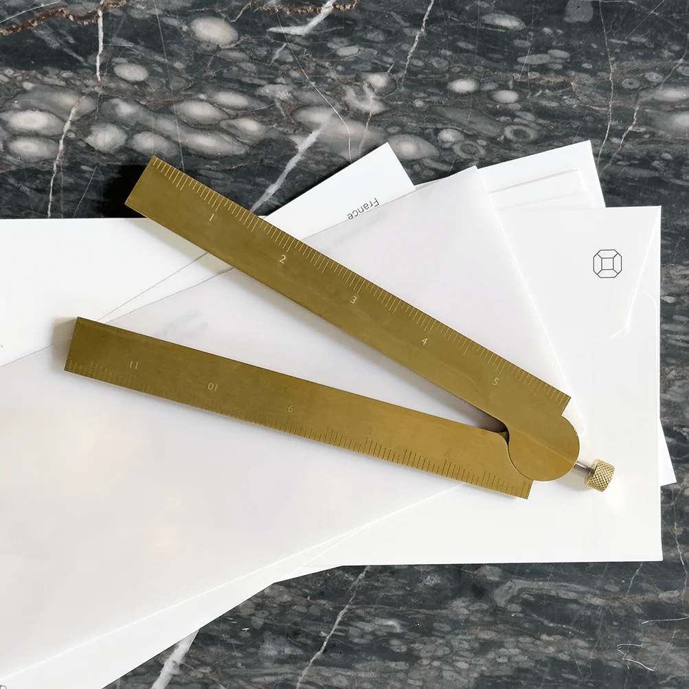 Stria Solid Brass Folding Ruler