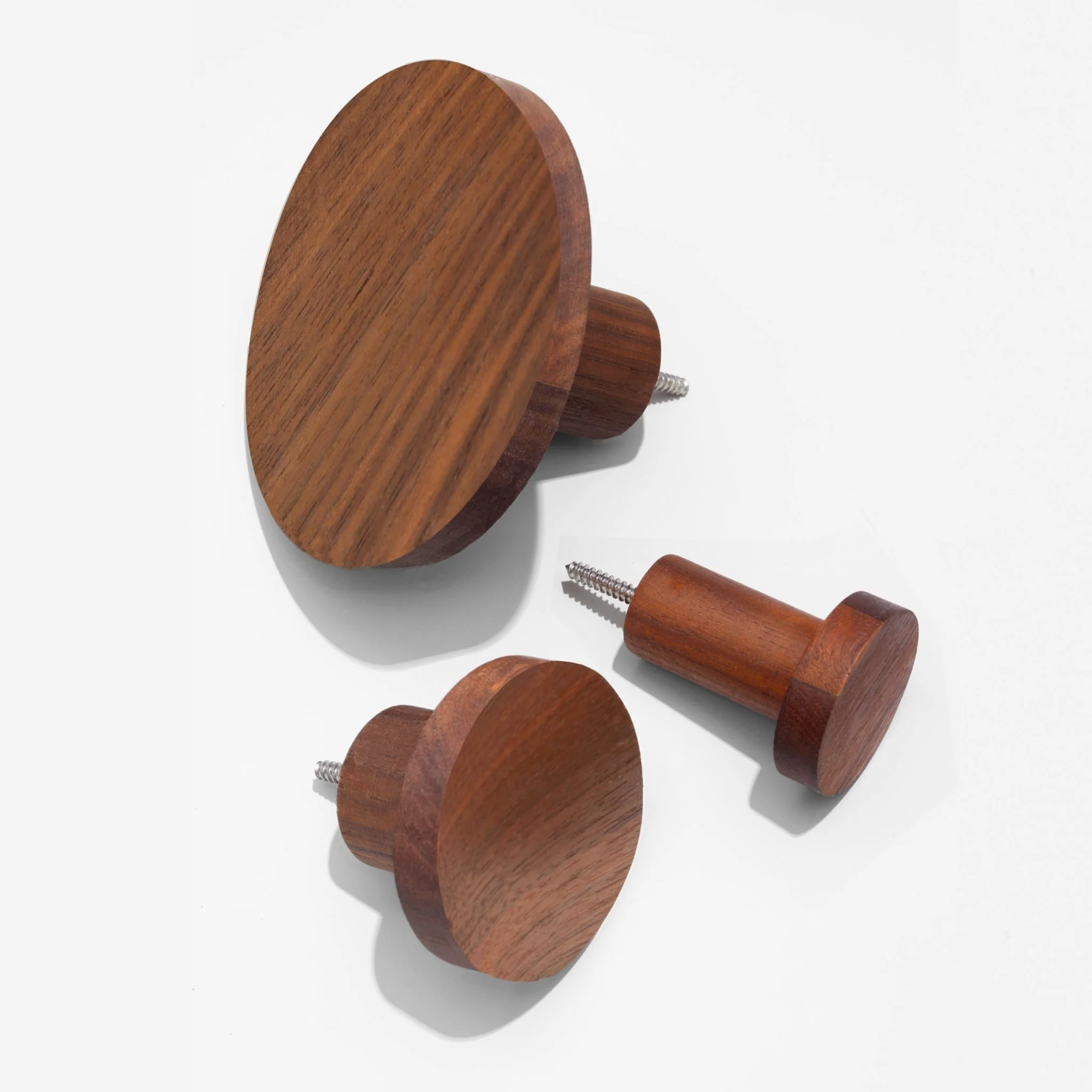 Three Wall Hooks: Walnut