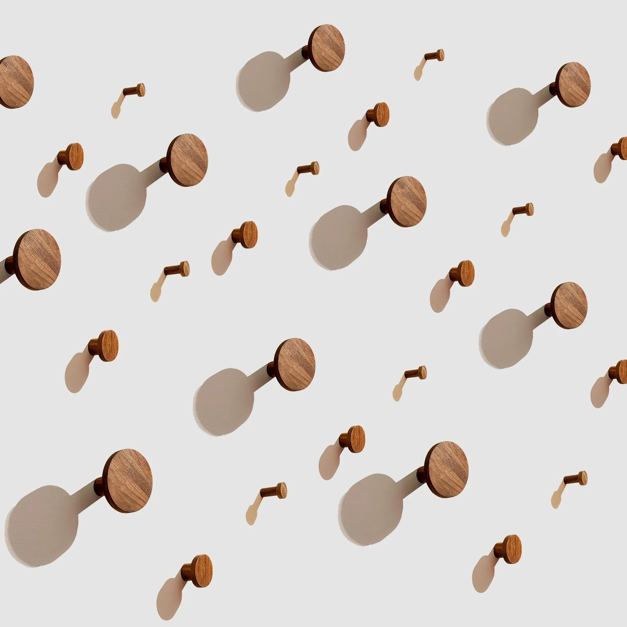 Three Wall Hooks: Walnut - Image 4