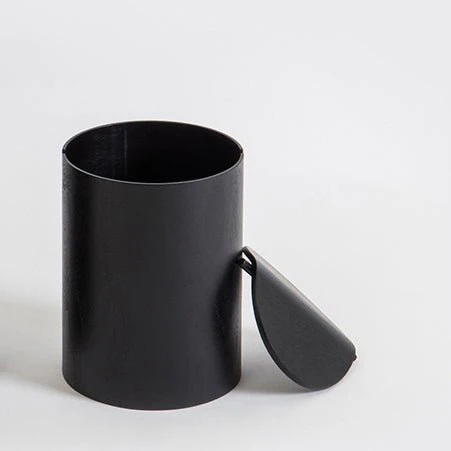 Wooden Wastebasket, Black - Image 6