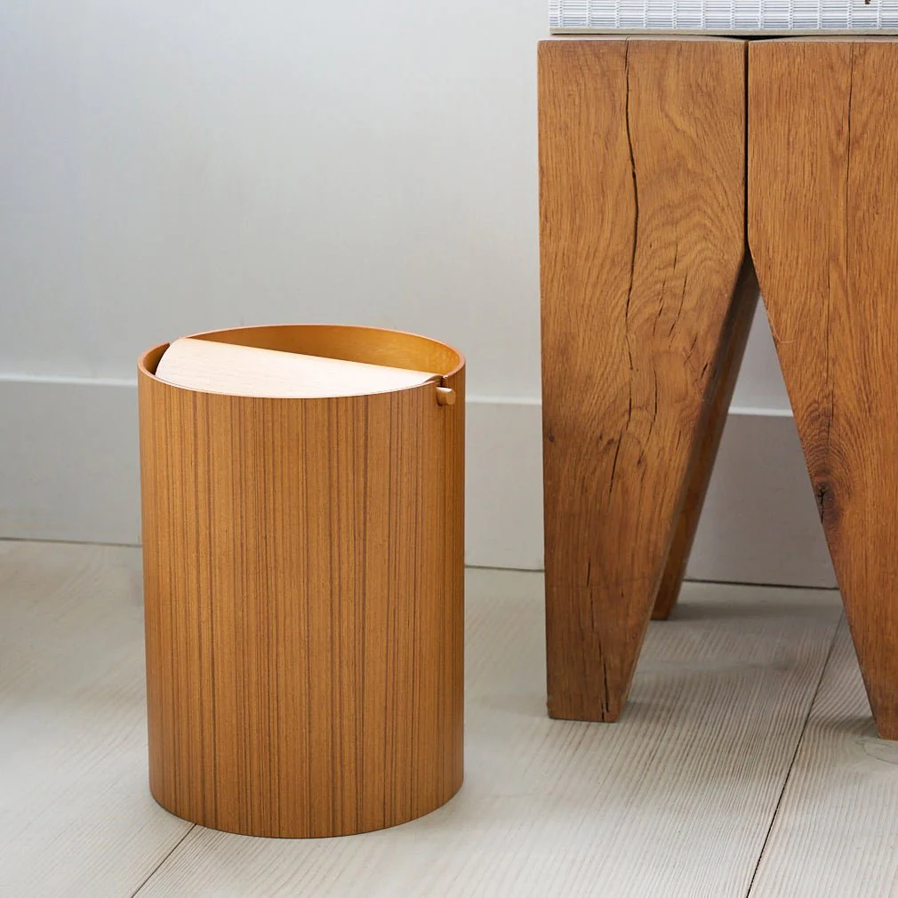 Ayous Wood Wastebasket - Image 4
